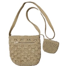 Charter Club Classics Straw Look Shoulder Bag BOHO w Change Bag Small - $8.38