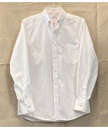 Izod men's button front shirt Slim Fit size 15 32/33 solid white Wrinkle... - $5.00