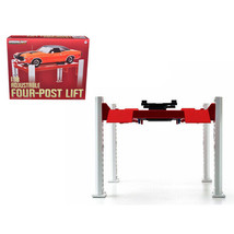 Four Post Lift Red For 1/18 Scale Diecast Model Cars by Greenlight - £46.63 GBP