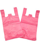 PINK Bags 1/6 Large 21 x 6.5 x 11.5 T-Shirt Plastic Grocery Shopping 0.5... - €42,36 EUR