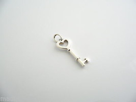Tiffany &amp; Co Silver Heart Key Pendant Charm for Necklace Bracelet Love Gift  - £181.83 GBP