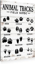 Animal Tracks Field Guide Sign Metal Tin Sign Wall Art Decor, 8X12 Inch - £21.34 GBP