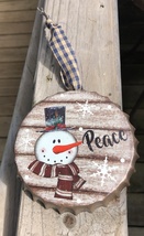 206-79107NB Peace Snowman Metal Bottle Cap Ornament  - $2.95
