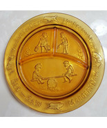 Amber GLASS Child’s Tiara Divided Plate See-Saw Margery Daw Nursery Rhyme - £7.02 GBP