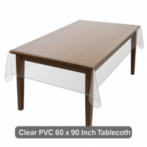 Crystal Clear Tablecloth Protector 60&quot;x90&quot; Oblong – Reusable Vinyl Co - $241.52 MXN