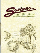 Savanna at Franklin Square Menu Savannah Georgia - £13.99 GBP