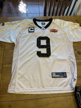 Reebok Drew Brees New Orl EAN S Saints Captain Patch White And Gold Size 48 - £85.20 GBP