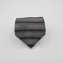 villa bugatti mens multicolor geometric 100% silk necktie, Grey black 58 By 4 In - £8.00 GBP
