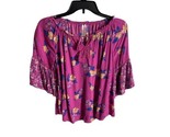 Justice Girl&#39;s Blouse Size L Peasant Style Cottagecore Boho Gathered Hot... - $7.32