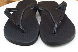 Havaianas Sz 7-8 M Black Flip Flop Synthetic Women Sandals - £15.53 GBP
