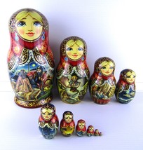 Matryoshka Nesting Dolls 9.8&quot; 10 Pc., Arabian Fairytale Hand Made Russia... - £476.30 GBP