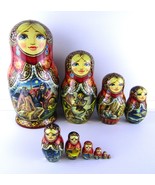 Matryoshka Nesting Dolls 9.8&quot; 10 Pc., Arabian Fairytale Hand Made Russia... - £482.50 GBP