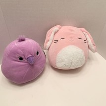 Lot of 2 Squishmallows Bop Rabbit Pink and Peep Chick Easter Purple Plush  - $19.99