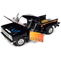 1980 Dodge D150 Pick-M-Up Utiline Pickup Truck Black with Stripes 1/18 Diecas... - £79.72 GBP