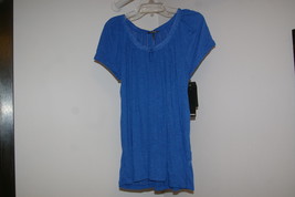 Daisy Fuentes Pleat Top Blouse Shirt Womens Size Xl Blue - £19.74 GBP