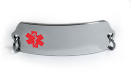 Engraved Medical Emergency Alert ID Bracelet Plate. Sold without chain Free Card - £16.02 GBP