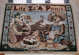 Boyds Bears Tapestry Life Is A Picnic Wall Hanging  34”x 26” - £22.10 GBP
