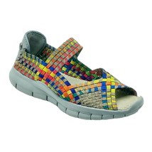 BERNIE MEV Women&#39;s Shoes Multi-Color Flats Fabric Open Toe  Sandal Size 36 Eur - £21.51 GBP