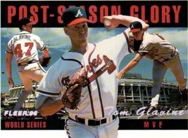 TOM GLAVINE - 1996 FLEER POST-SEASON GLORY BASEBALL CARD ATLANTA BRAVES - £0.98 GBP