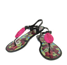 Poetic Licence Jelly Sandals Womens Size 8 39 Thong Ankle Strap Black Lo... - £11.86 GBP