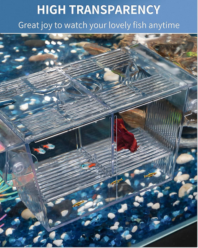 Pawfly Aquarium Fish Breeding Box Acrylic Hatchery Incubator Tank with Suction C Item image 5