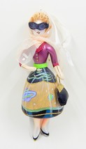 Hand Painted Blown Figural Glass Ornament Shopping Lady Sunglasses Purse - £36.19 GBP