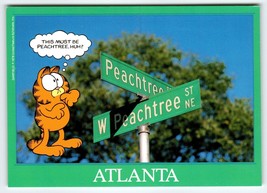 Garfield Cat Postcard Atlanta Georgia Peachtree Street Tabby Jim Davis 1978 - £8.94 GBP