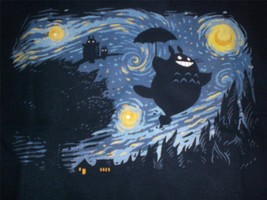 TeeFury Ghibli YOUTH SMALL &quot;A Night For Spirits&quot; Van Gogh Big Neighbor M... - £10.27 GBP
