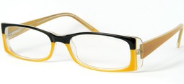 Visione Nobile D-202 3 Black /YELLOW-ORANGE Eyeglasses Glasses Frame 52-16-140mm - $29.70