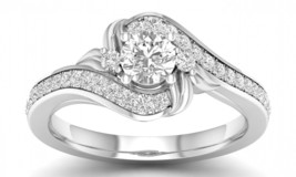Authenticity Guarantee 
14K White Gold 3/4ct TDW Diamond Bypass Ring - £1,634.92 GBP