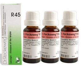 Dr.Reckeweg Germany R45 Voice Hoarseness Illness of The Larynx Pack of 3 - £17.48 GBP