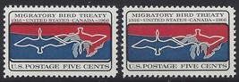 1306 - 5c Color Shift Error / EFO "Migratory Bird Treaty" Mint NH - $6.49