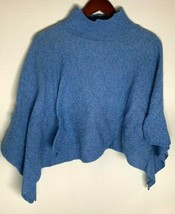 Women&#39;s Wool/Nylon/Acrylic Mid Length/TurtleNeck Blue Sweater One Size F... - £12.87 GBP