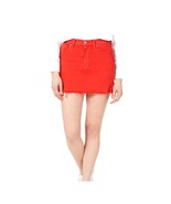 Hudson Womens 29 Cherry Red Raw Hem Denim Jean Mini Skirt NWT DB72 - €71,46 EUR
