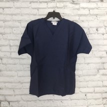 WS Fundamentals by White Swan Scrub Top Womens XS Blue Short Sleeve V Neck - £9.01 GBP