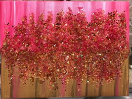 ~Gold and Pink~✨Glitter, Crushed/Broken Glass, Canvas Painting, Abstract... - $24.98