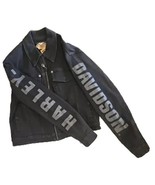 Harley Davidson Ladies&#39; Black Denim Biker Jacket Small Stretchy Denim Nwt - €33,77 EUR
