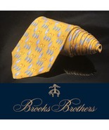 NEW BROOKS BROTHERS Too Cute! Acorns Feathers  Mens Silk Neck Tie NWT - £23.41 GBP