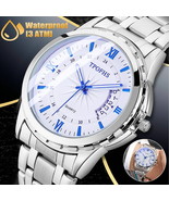 Men&#39;s Watch Relojes De Hombre Business Stainless Steel Quartz Classic Wr... - £20.44 GBP