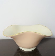 LENOX Footed Bowl Pink and White Scalloped Wavy Rim Candy Dish Bowl 24kt gold - £26.00 GBP