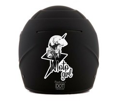 Helmet motorcycle car sticker moto girl / women removable decal 1X pcs - £4.67 GBP