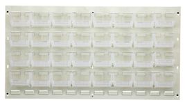 Quantum Storage QLP-3619HC-210-32CL CLEAR Oyster White 32 Bin Louvered P... - $206.36