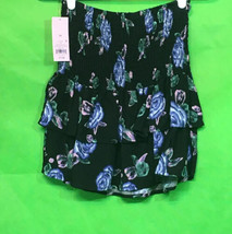 Wild  Fable Women’s Floral Print Smocked Ruffle Mini Skirt - Black XS - $15.99