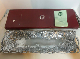 NEW Arthur Court Grapevine Aluminum Platter Deco Tray with Handles 19&quot;x6&quot; UNUSED - £47.33 GBP