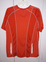 AVALANCHE MEN&#39;S ORANGE SS POLYESTER ATHLETIC CREW-NECK TEE-M-WORN ONCE-NICE - $8.59