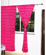 Floral Boho Bohemian Living Room Cotton Printed Window Curtains with Tassel - £30.56 GBP