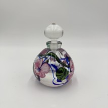 Richard Olma Art Glass Paperweight Perfume Bottle Signed Flower Vine Rar... - $225.00
