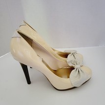 INC International Concepts Womens Size10 Heels Cream Bow Faux Patten Lea... - £11.02 GBP