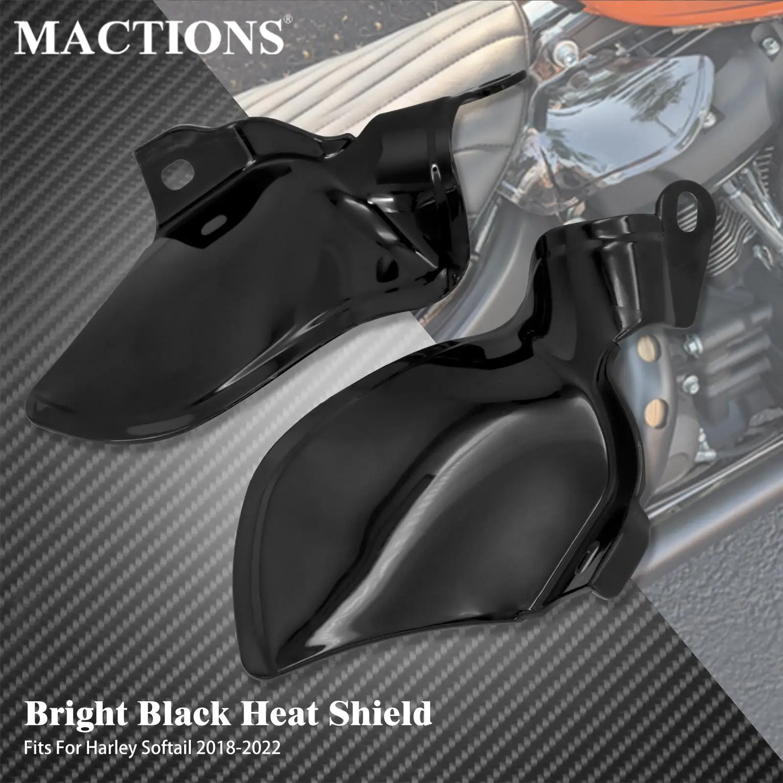 Motorcycle ABS Saddle Shields Air Heat Deflector Bright Black For Harley Softail - £29.73 GBP