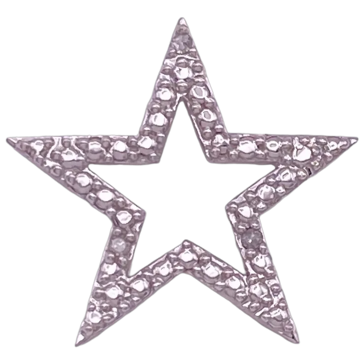 Diamond Look STAR Pendant 10K White Gold - $184.95